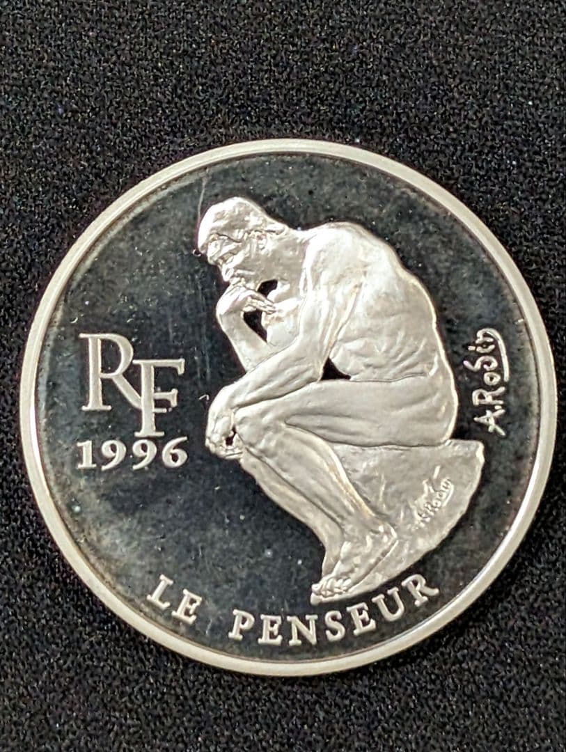 【希少】フランス 10フラン銀貨 1½ユーロ銀貨 ロダン『考える人』プルーフ
