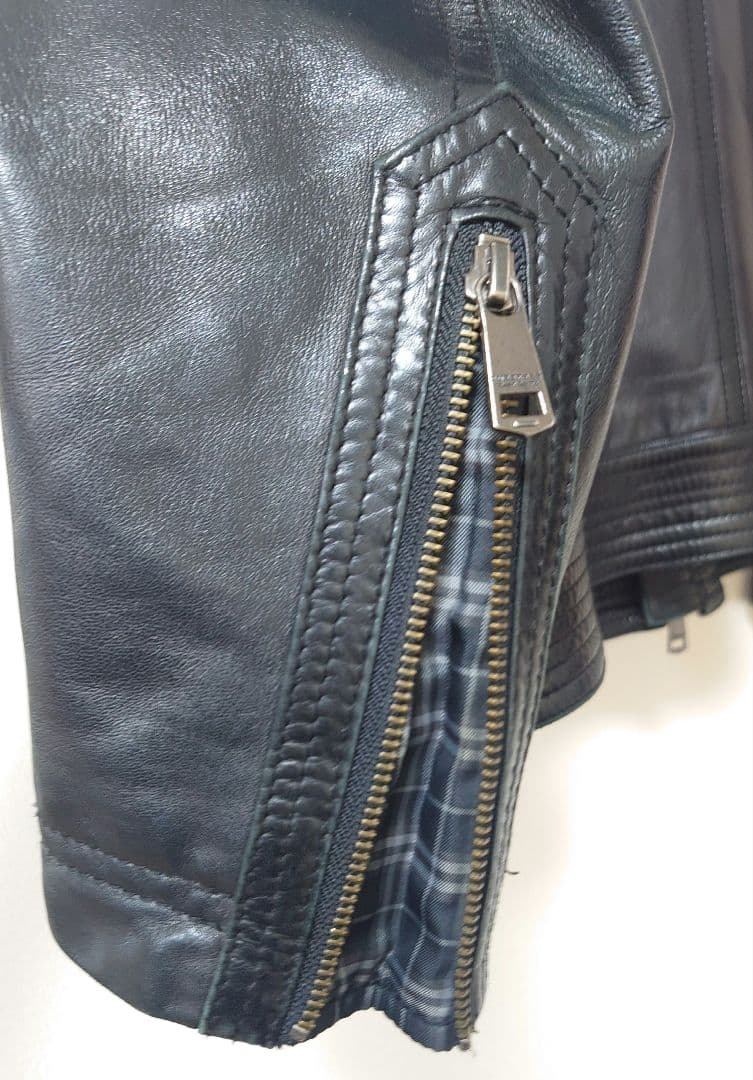 BURBERRY BLACK LABEL ラムレザーシングルライダースジャケット