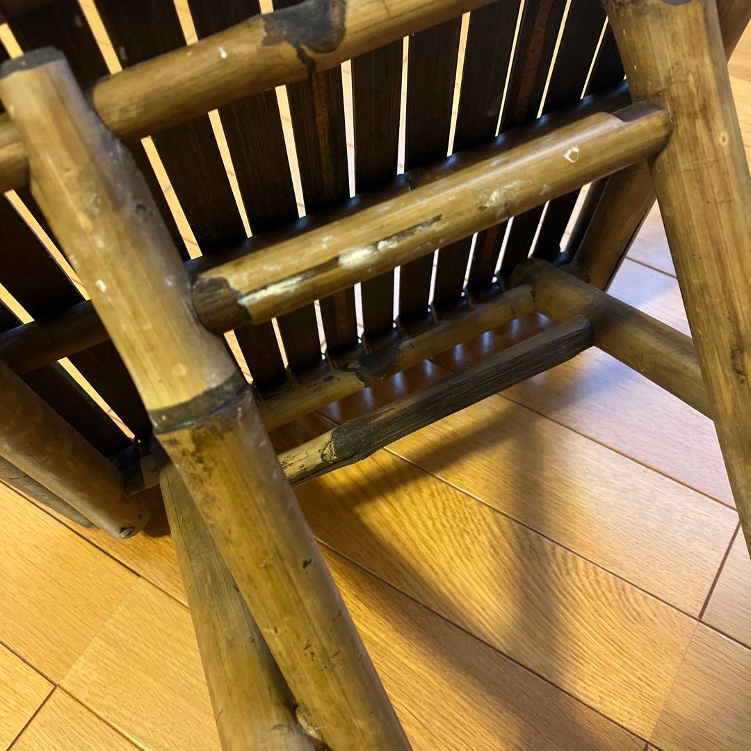 アジアン家具竹製折りたたみ椅子とテーブルセット