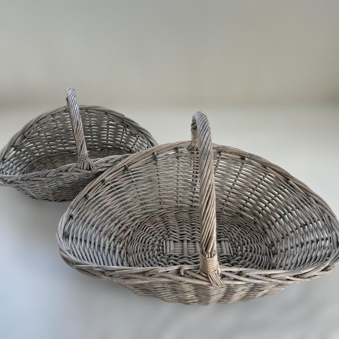 ザラホーム　かご　シャビー　2点セット　バスケット