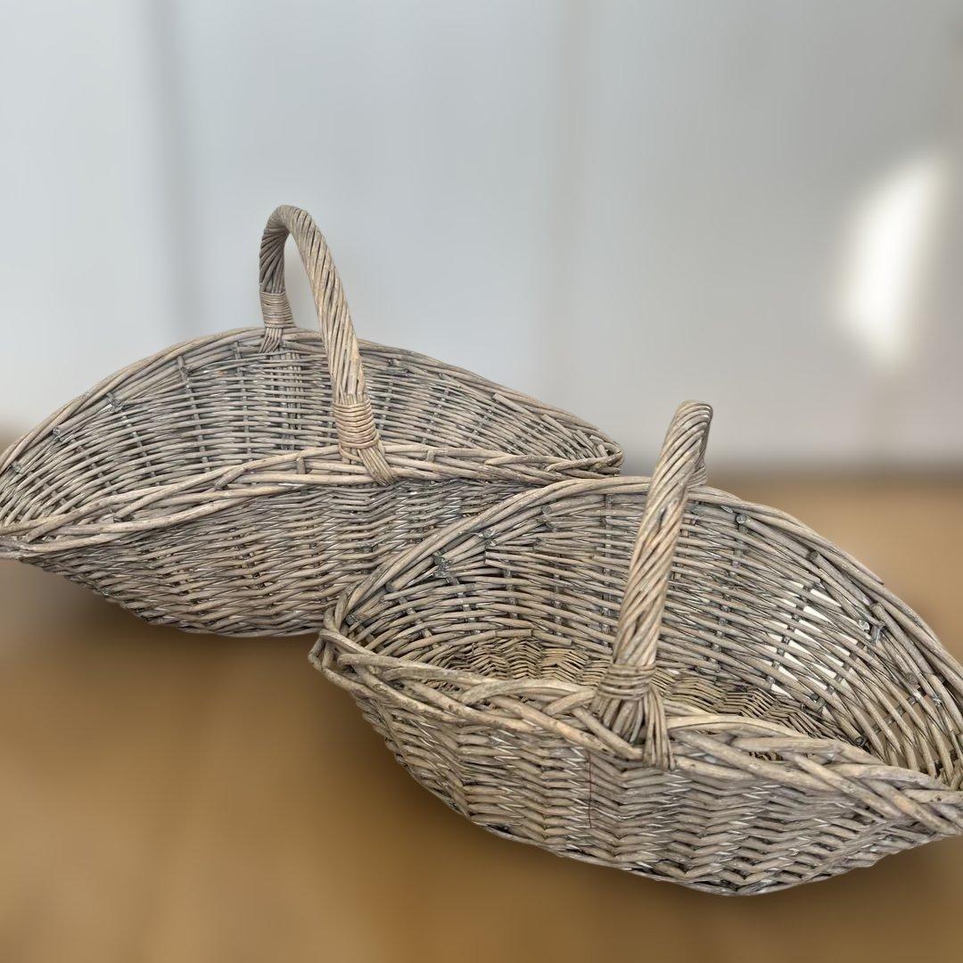 ザラホーム　かご　シャビー　2点セット　バスケット