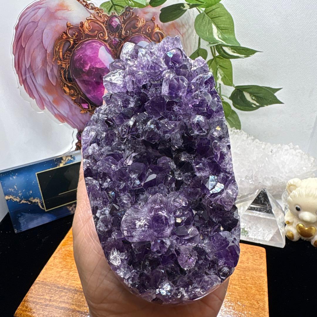 ウルグアイ産アメジストクラスター♡天使の指紋付き♡No.1491