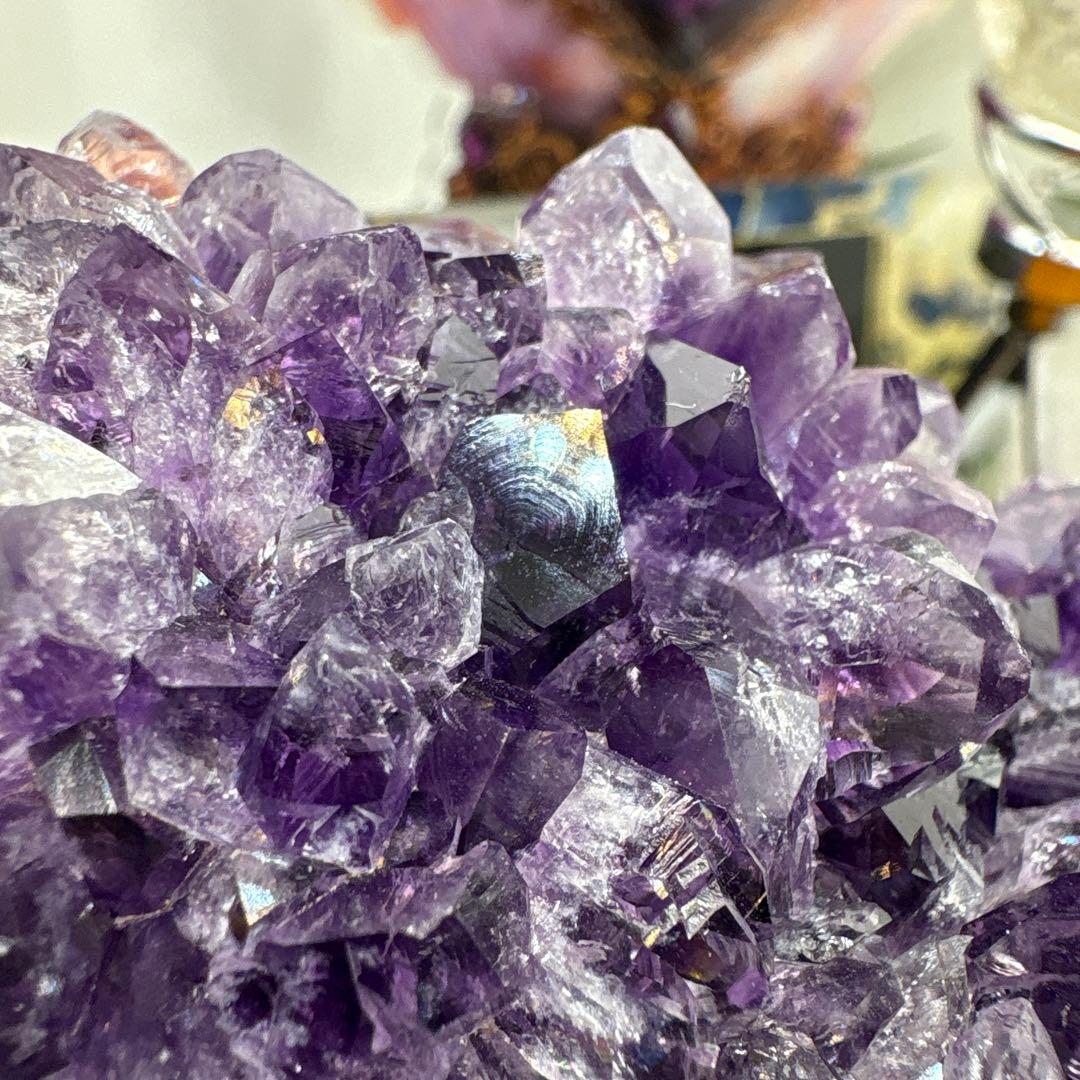 ウルグアイ産アメジストクラスター♡天使の指紋付き♡No.1491