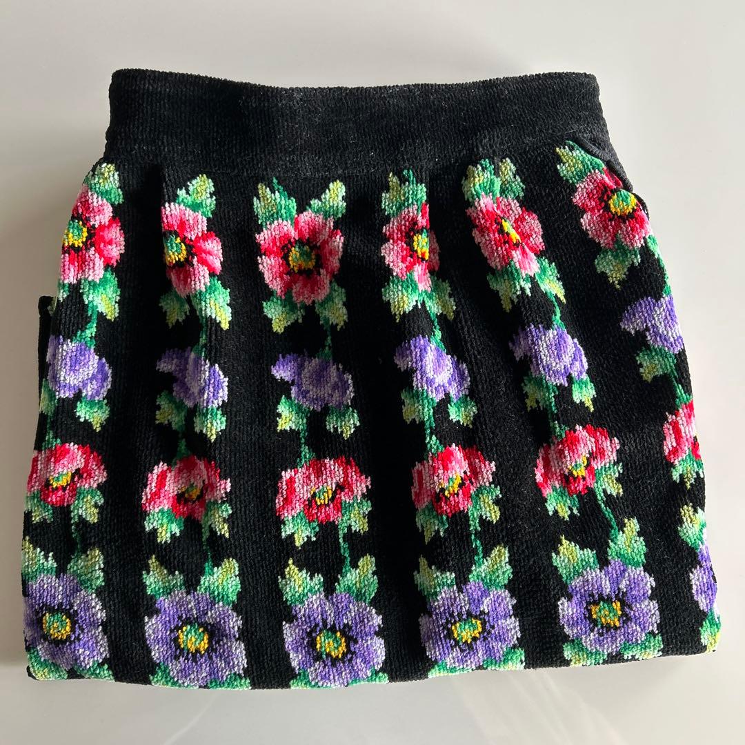 FEILER 花柄エプロン 黒