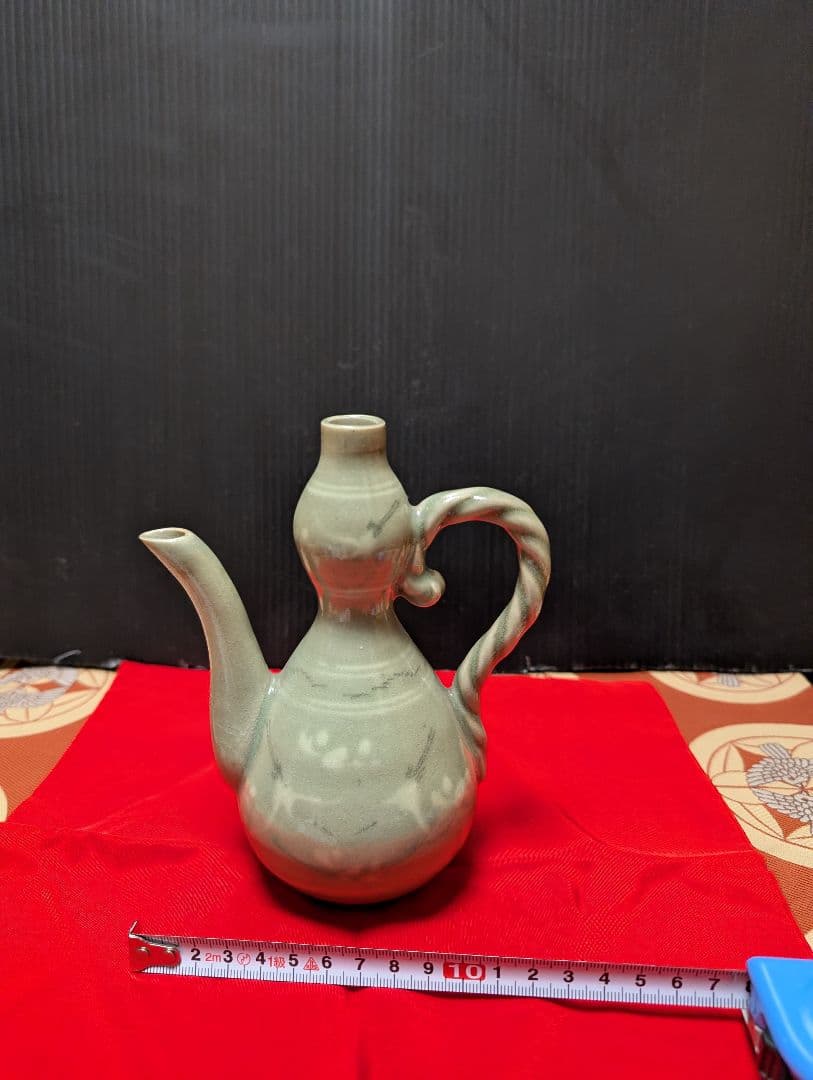 時代物青磁 陶器 水注 20cm