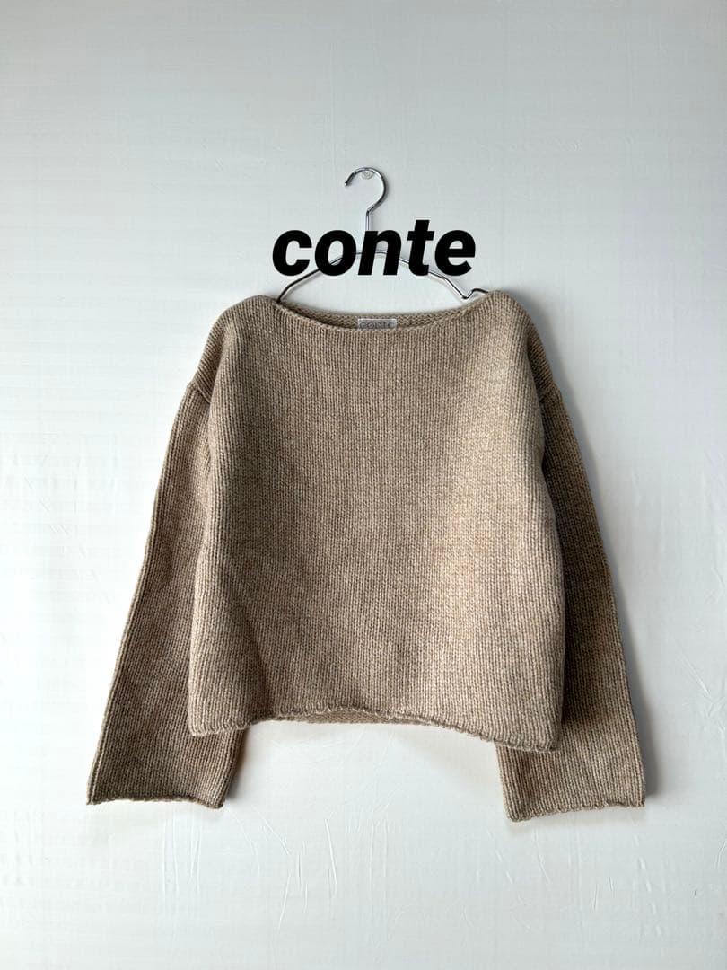 conte コンテ ミックス ボートネックニット