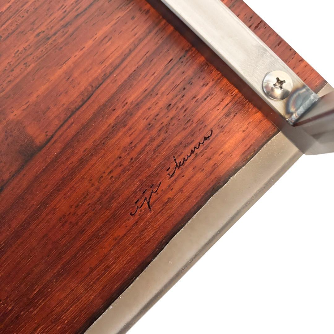 サイドテーブル アイアン 無垢 木製 一枚板 コの字 おしゃれ ベッド 50cm