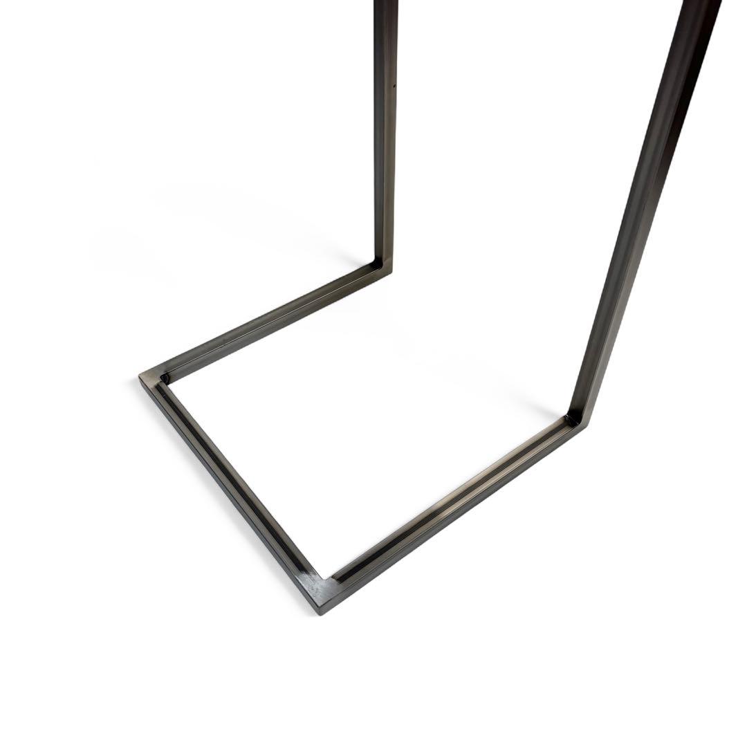 サイドテーブル アイアン 無垢 木製 一枚板 コの字 おしゃれ ベッド 50cm