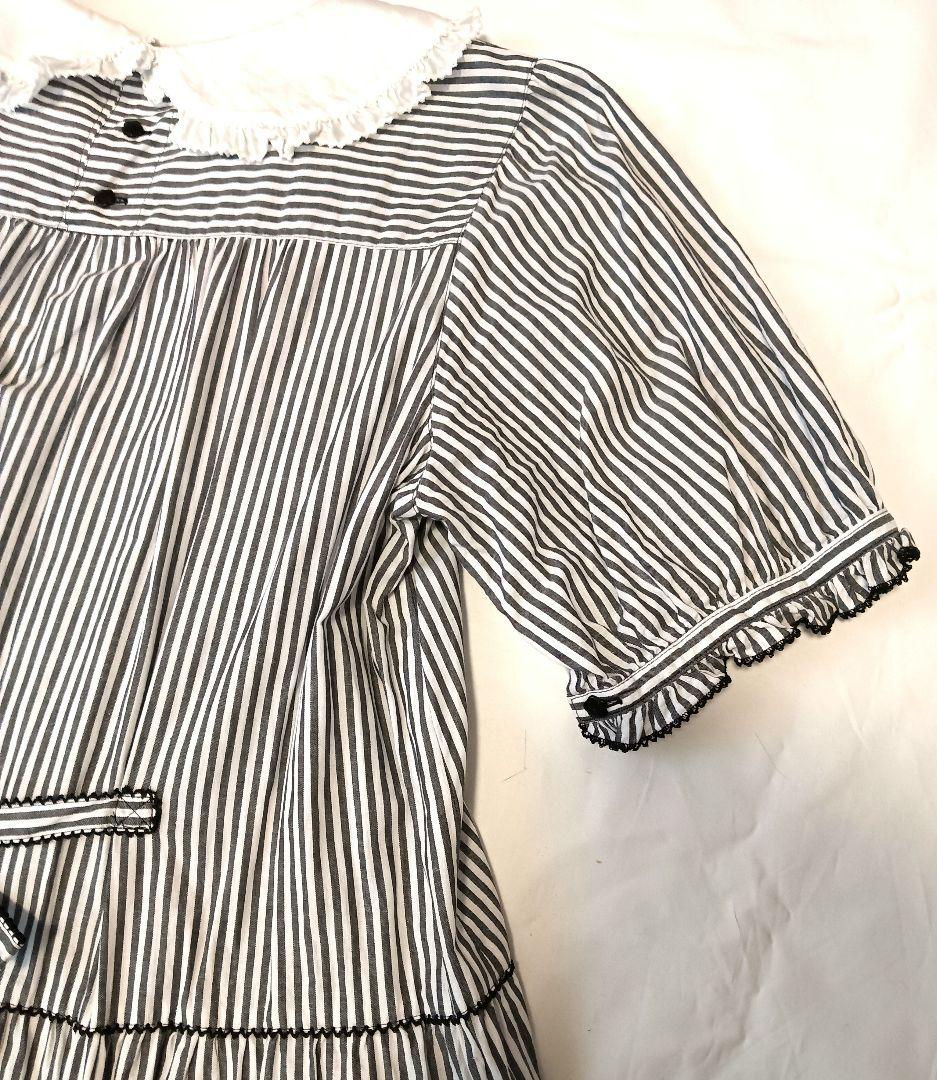 ピンクハウス　半袖ストライプワンピース