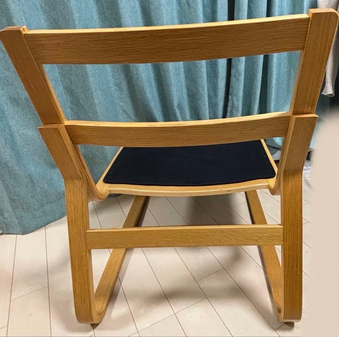 傷あり 無印良品 リビングでもダイニングでもつかえるソファチェア・オーク材