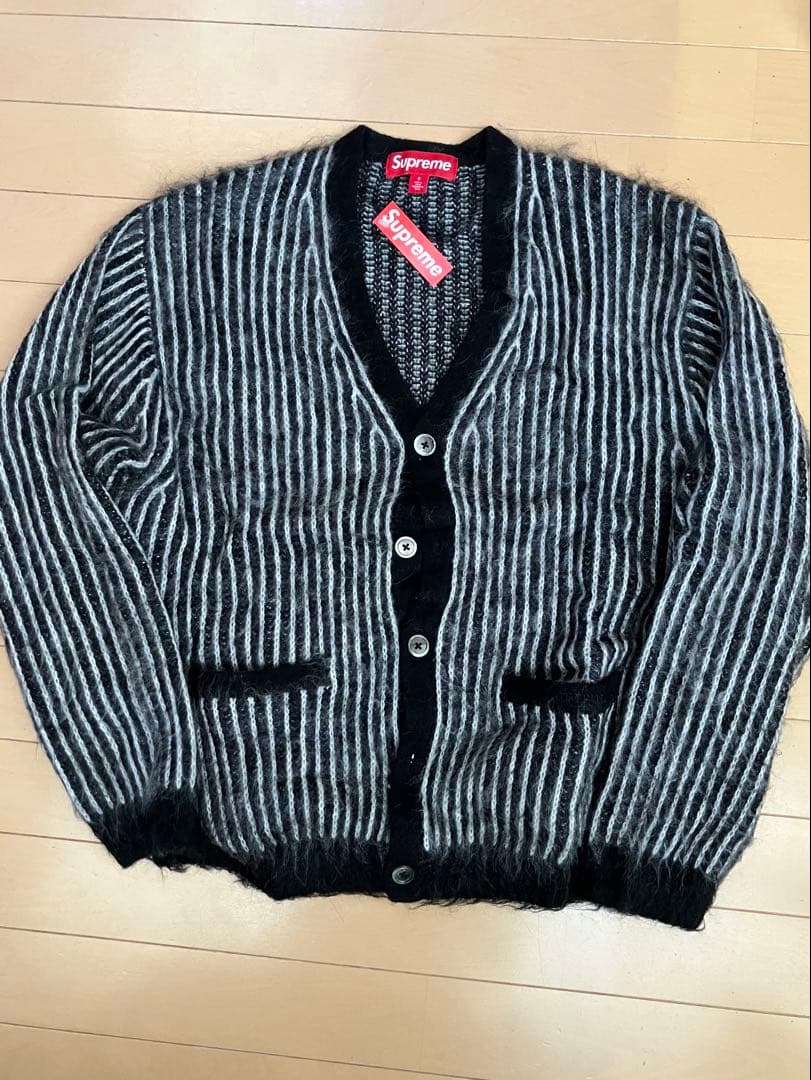 最安値 Supreme 25ss mohair ストライプ カーディガン