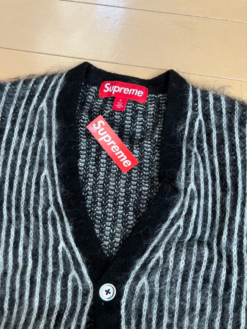 最安値 Supreme 25ss mohair ストライプ カーディガン