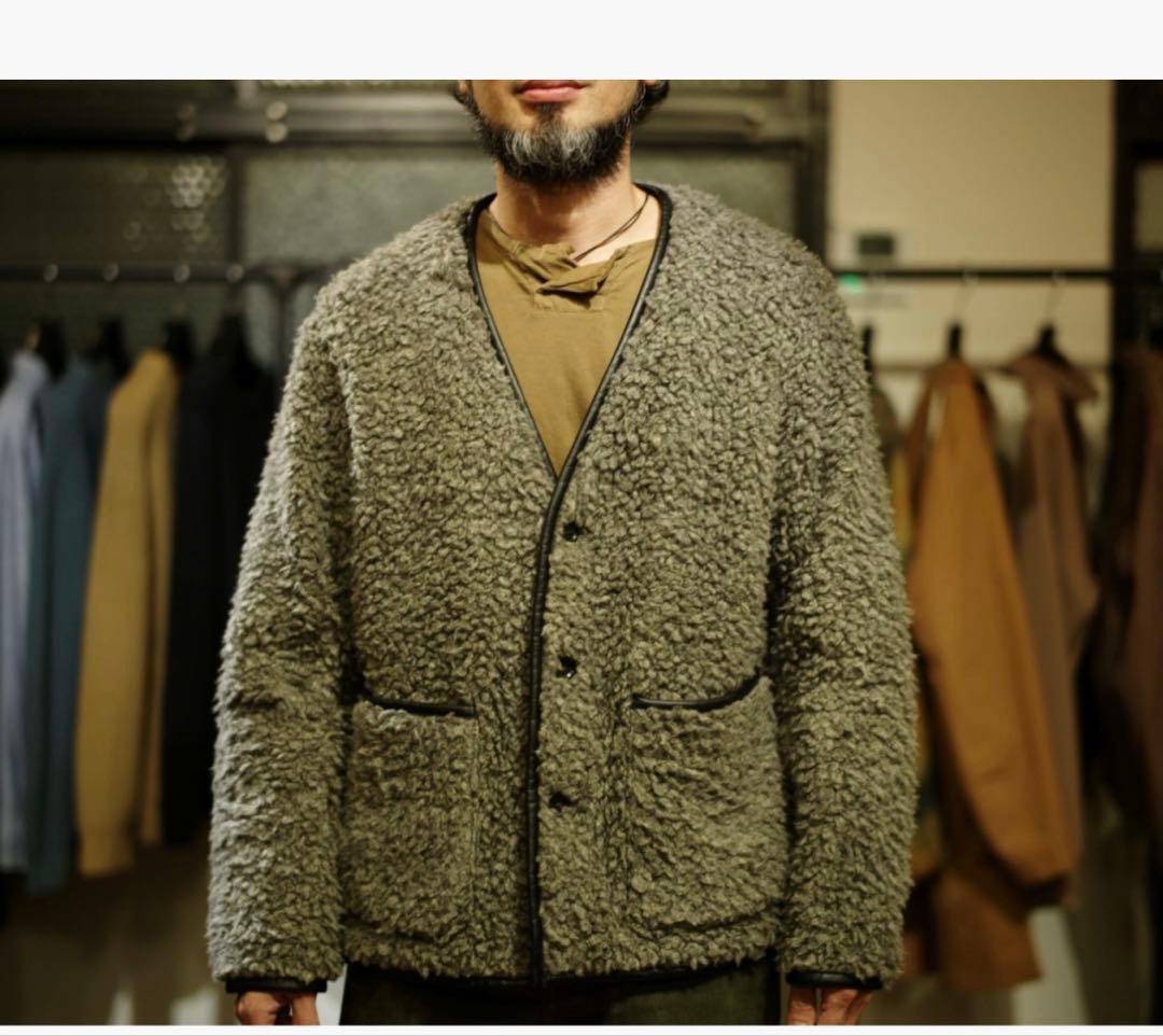 ●最終価格●La Favola（ラファーボラ）ボアフリースカーディガン グレー1