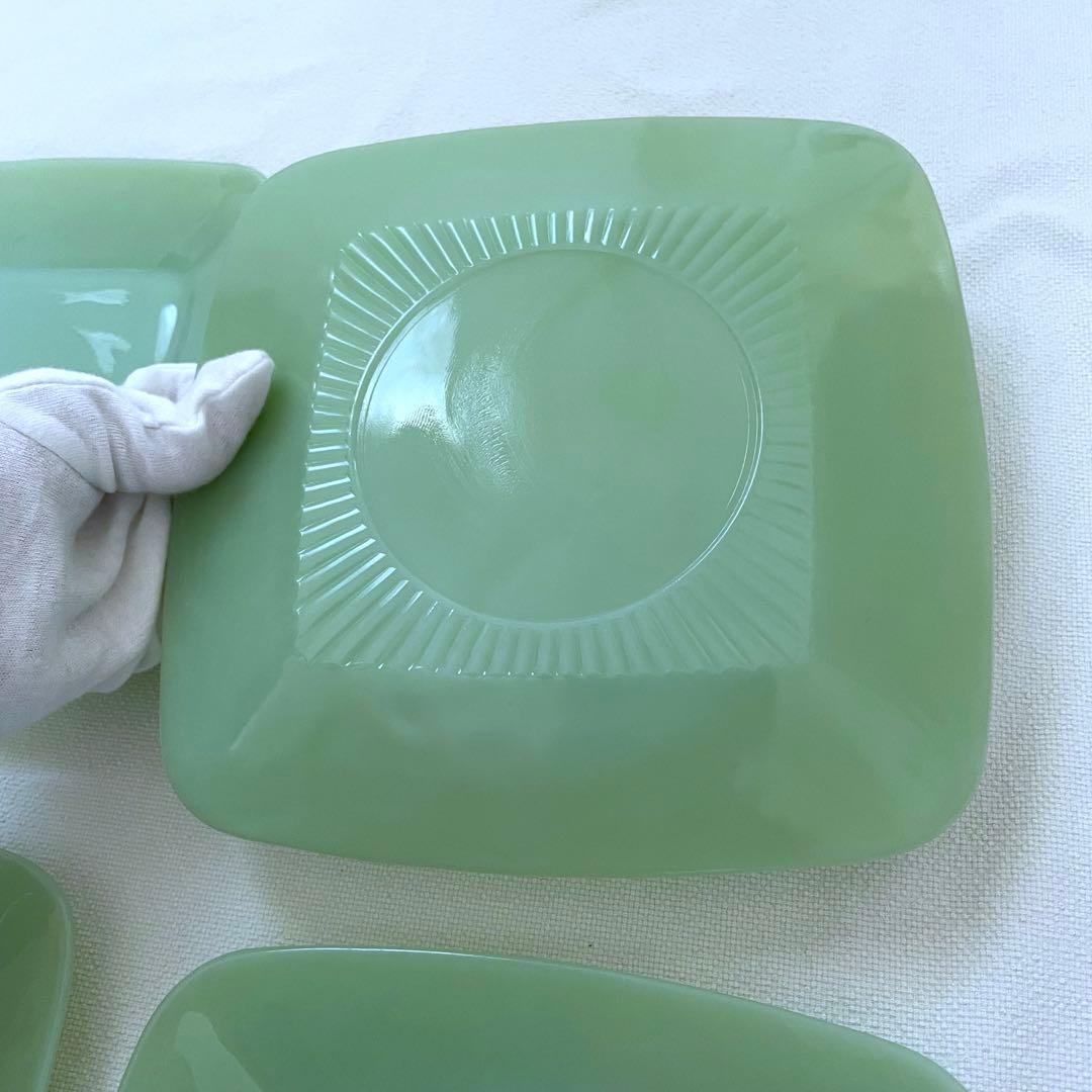 Fire-King  ファイヤーキング　ジェダイ　チャーム　21cmプレート4枚