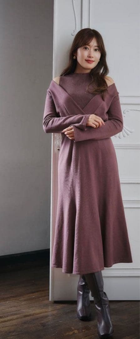 Her lip to♡Coeur Layered Knit Dress