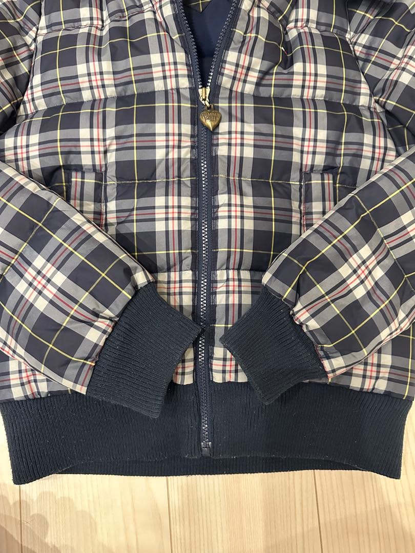 貴重！ ボリュームファー　チェック　ダウン　Mサイズ