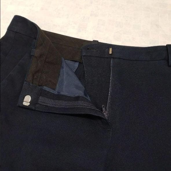 セオリー ノーカラージャケットパンツスーツ テーパード セットアップ ネイビー