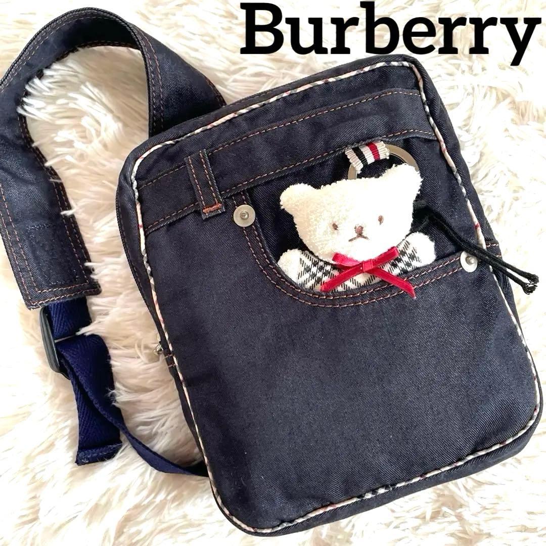 希少◾️美品✨バーバリー　キッズ　デニム　ボディバッグ　ワンショルダー　三陽商会
