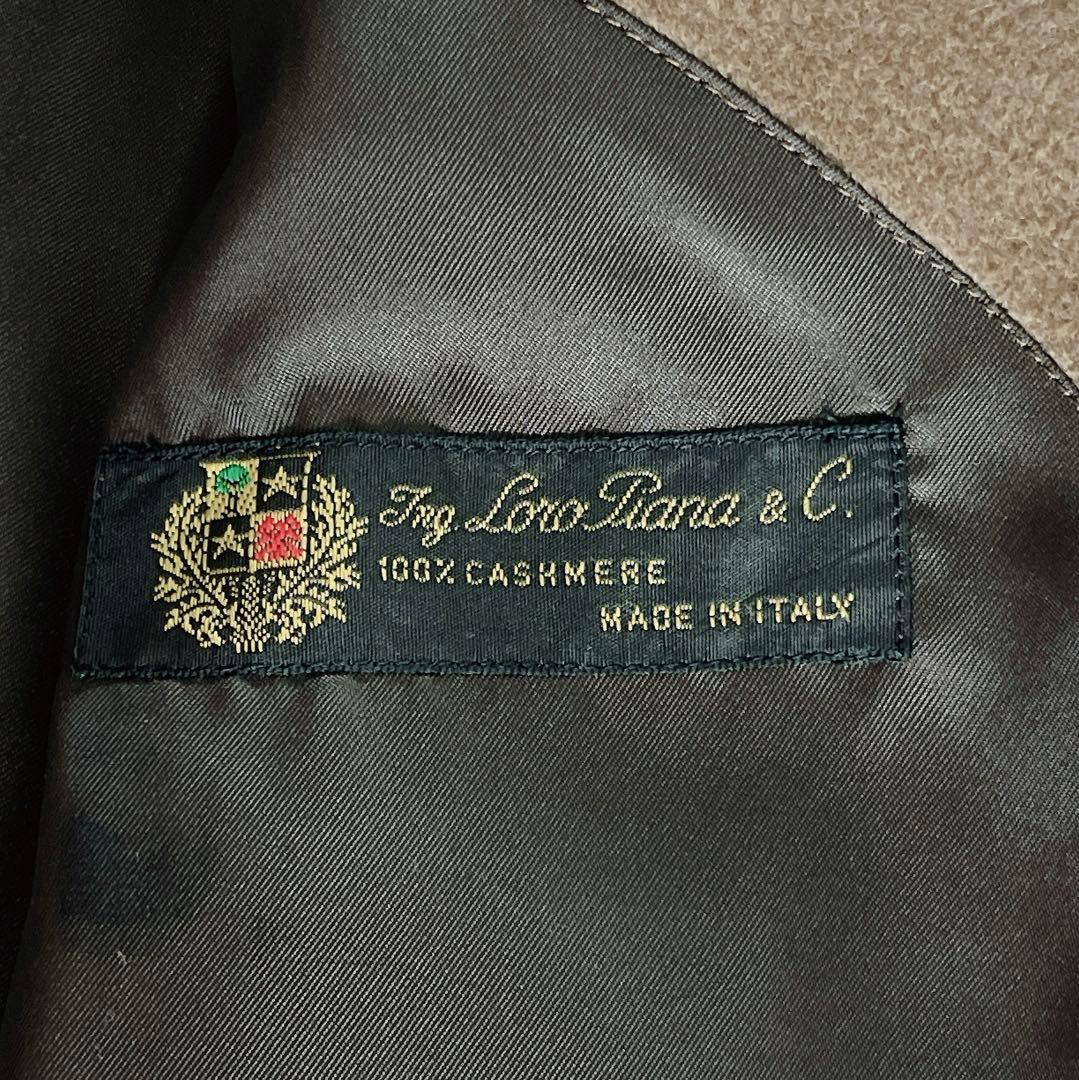 ロロピアーナ生地 カシミヤ100% ステンカラーコート ブラウンキャメル90A4