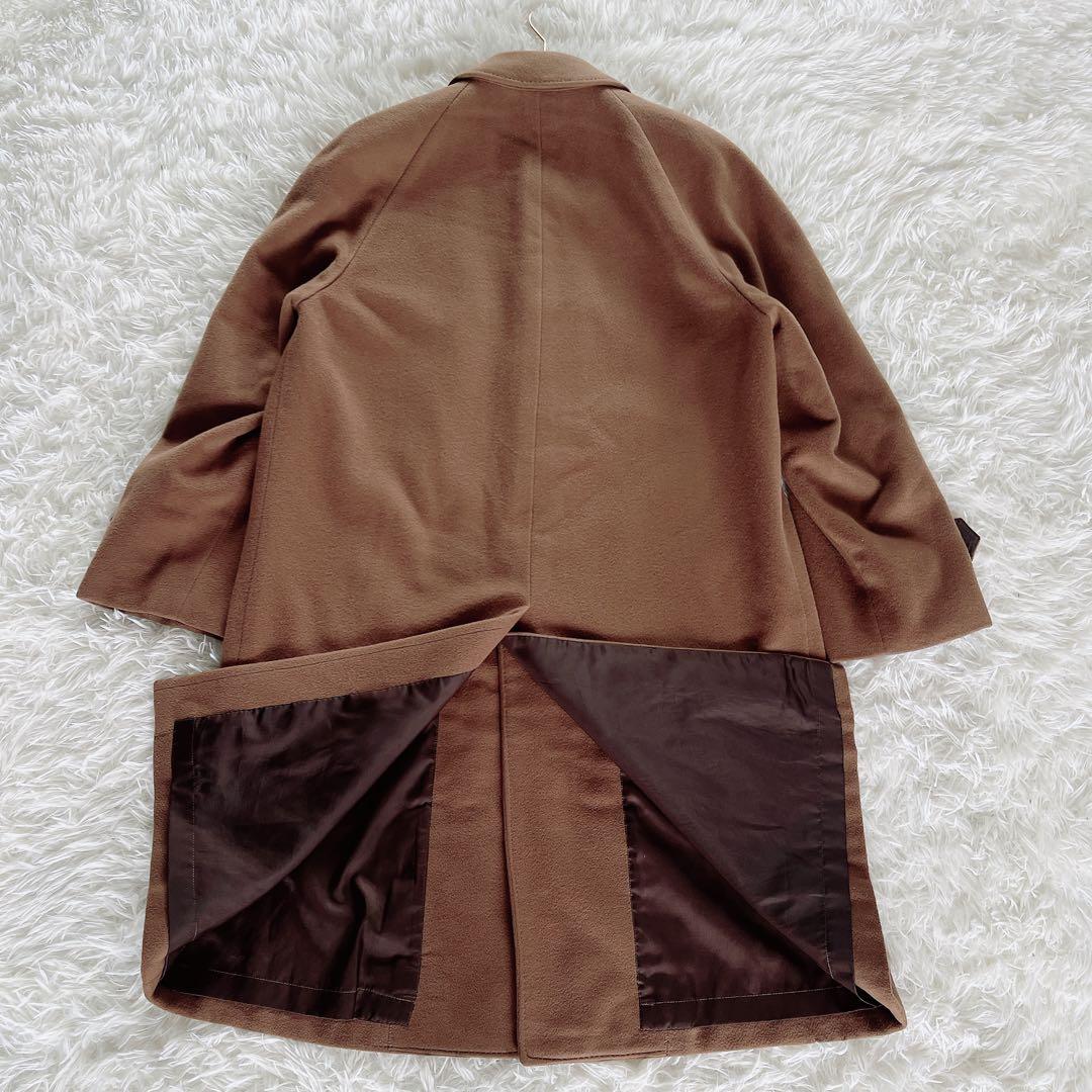 ロロピアーナ生地 カシミヤ100% ステンカラーコート ブラウンキャメル90A4