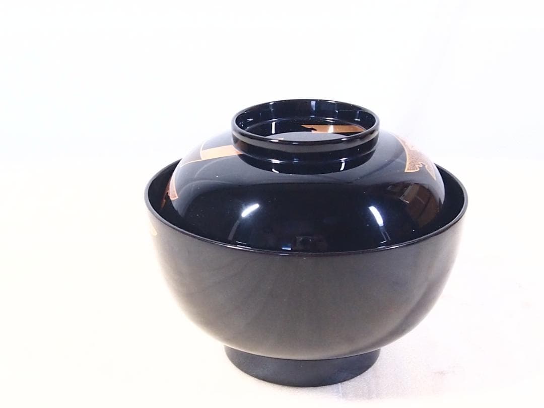 【未使用】輪島塗 八井珠蔵漆器本店 祝熨斗蒔絵 煮物椀 5客 雑煮椀/大椀 食器