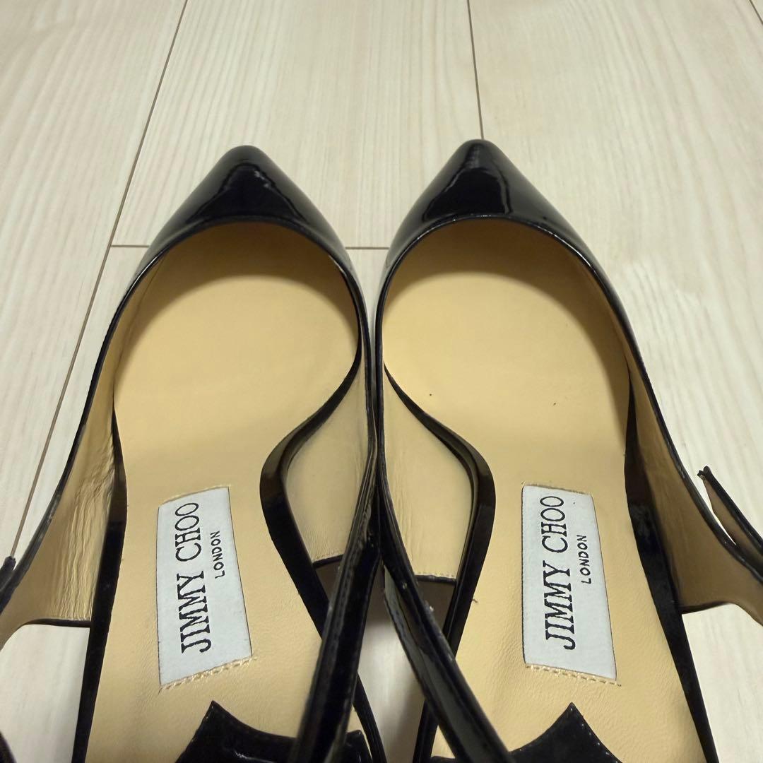 JIMMY CHOO ブラック スリングバック ハイヒール