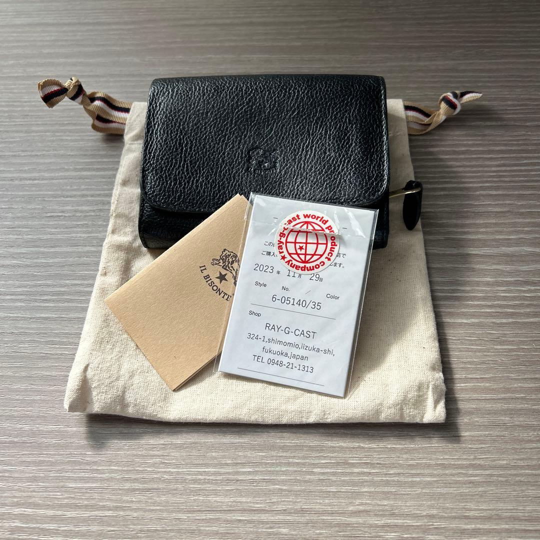 イルビゾンテ 財布 IL BISONTE 2つ折り　レザーウォレット 黒