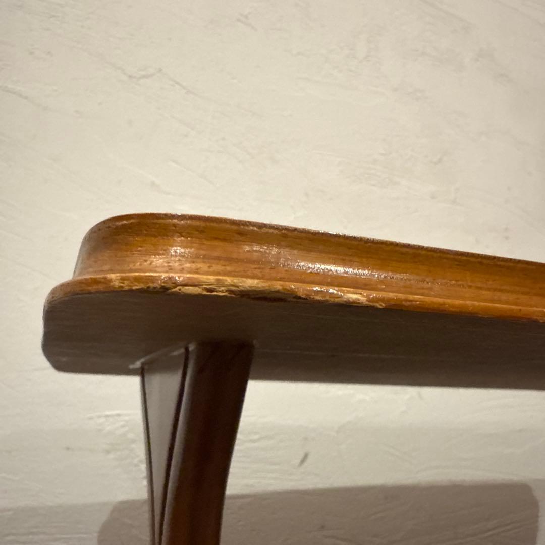 ヴィンテージ　木製サイドテーブル　マガジンラック付き