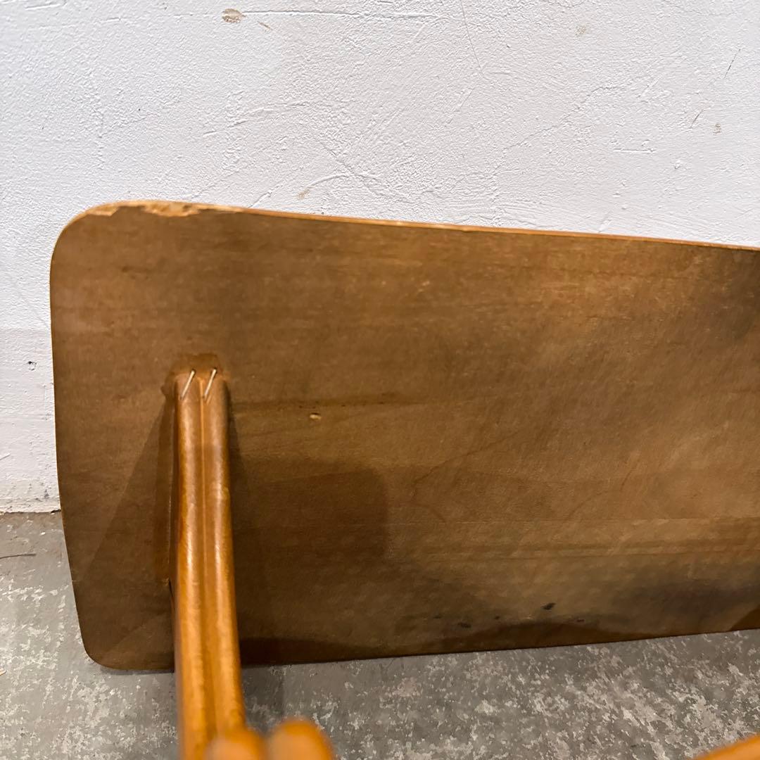 ヴィンテージ　木製サイドテーブル　マガジンラック付き