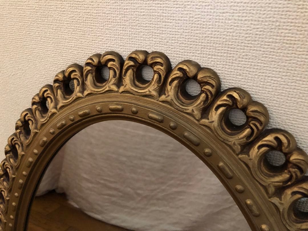 アンティーク オーバル型壁掛けミラー 大型