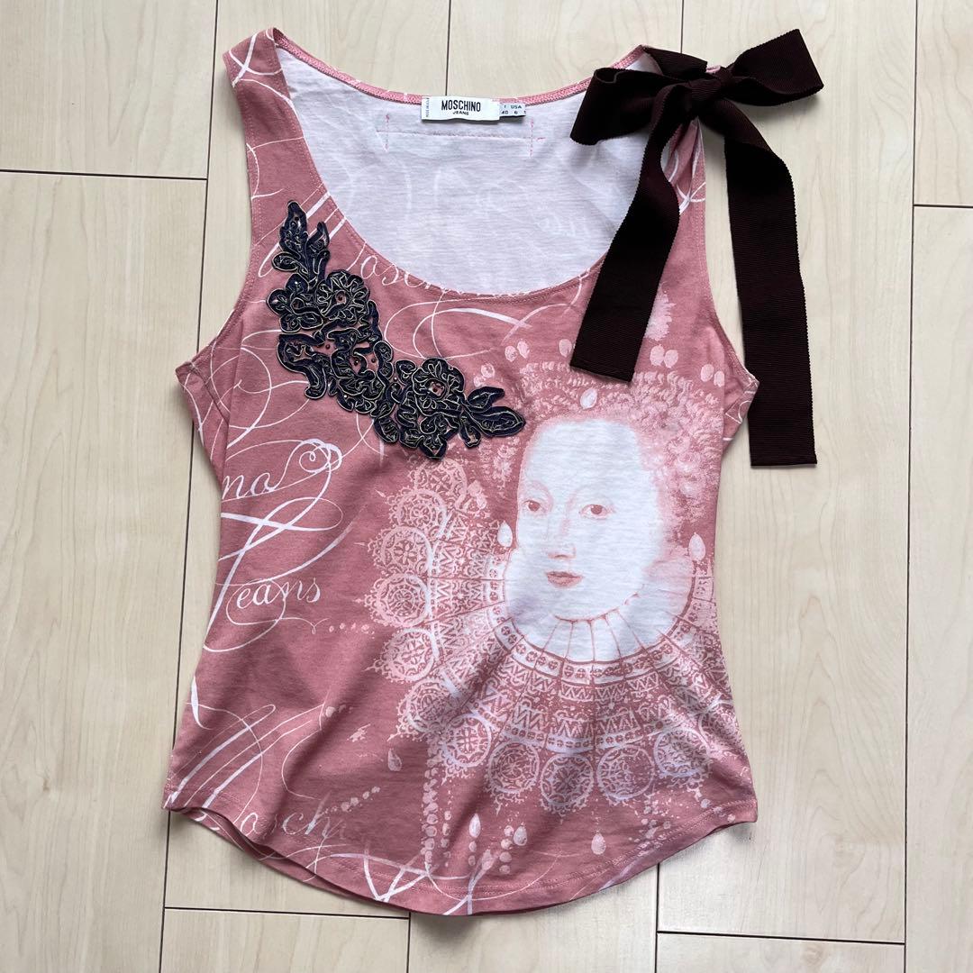 Y2K MOSCHINO モスキーノ リボン タンクトップ
