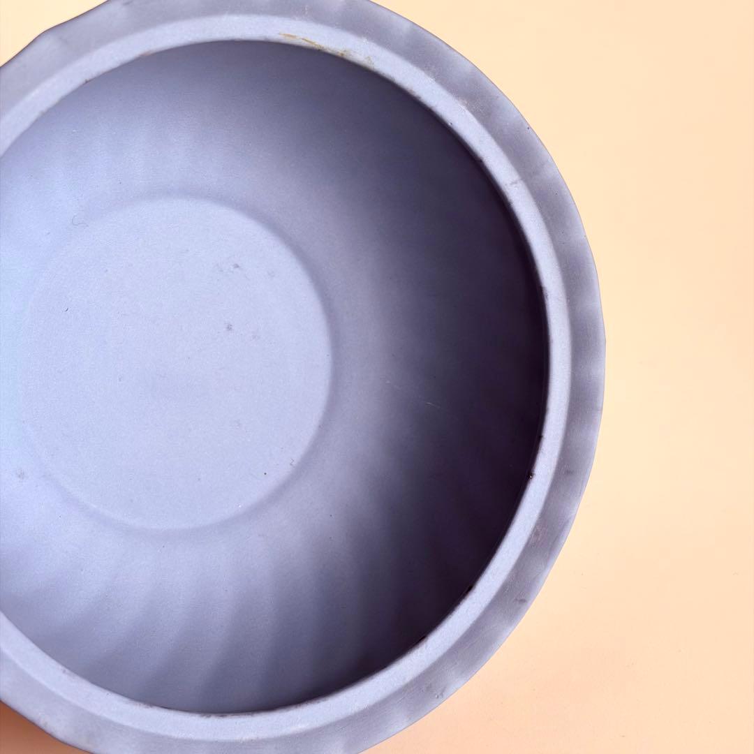 英国ヴィンテージ ウェッジウッド ジャスパーウェア 蓋付き 化粧箱 ペールブルー