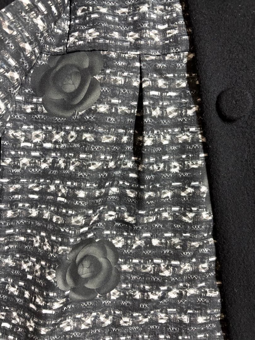 エムズグレイシー カメリア裏地ブラックロングコート