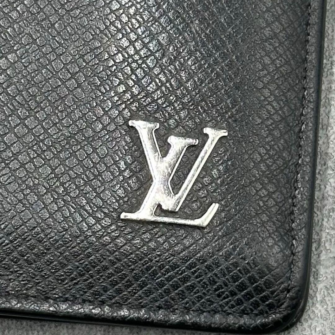 美品 ルイヴィトン ポルトフォイユ ブラザ タイガ 二つ折り財布 黒 メンズ