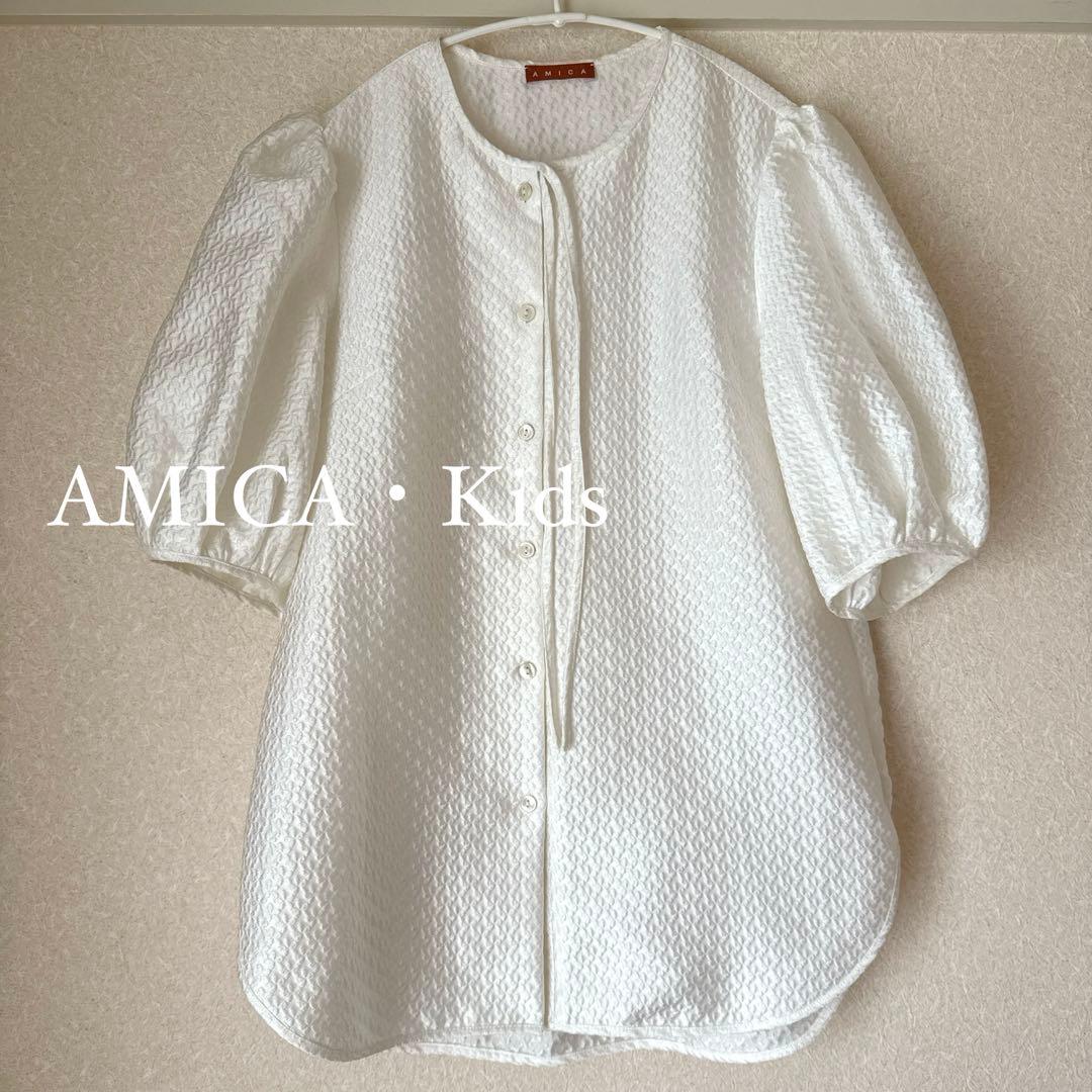 美品☆伊勢丹別注♪アミカキッズ　ジャガードブラウス