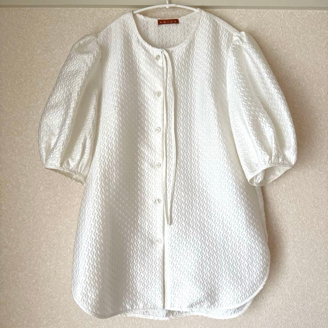 美品☆伊勢丹別注♪アミカキッズ　ジャガードブラウス