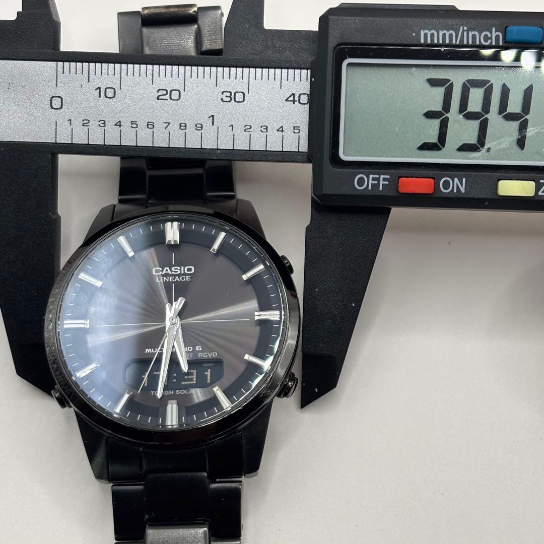 稼働品☆箱付　CASIOカシオ　リニエージ　オールブラック　電波ソーラー