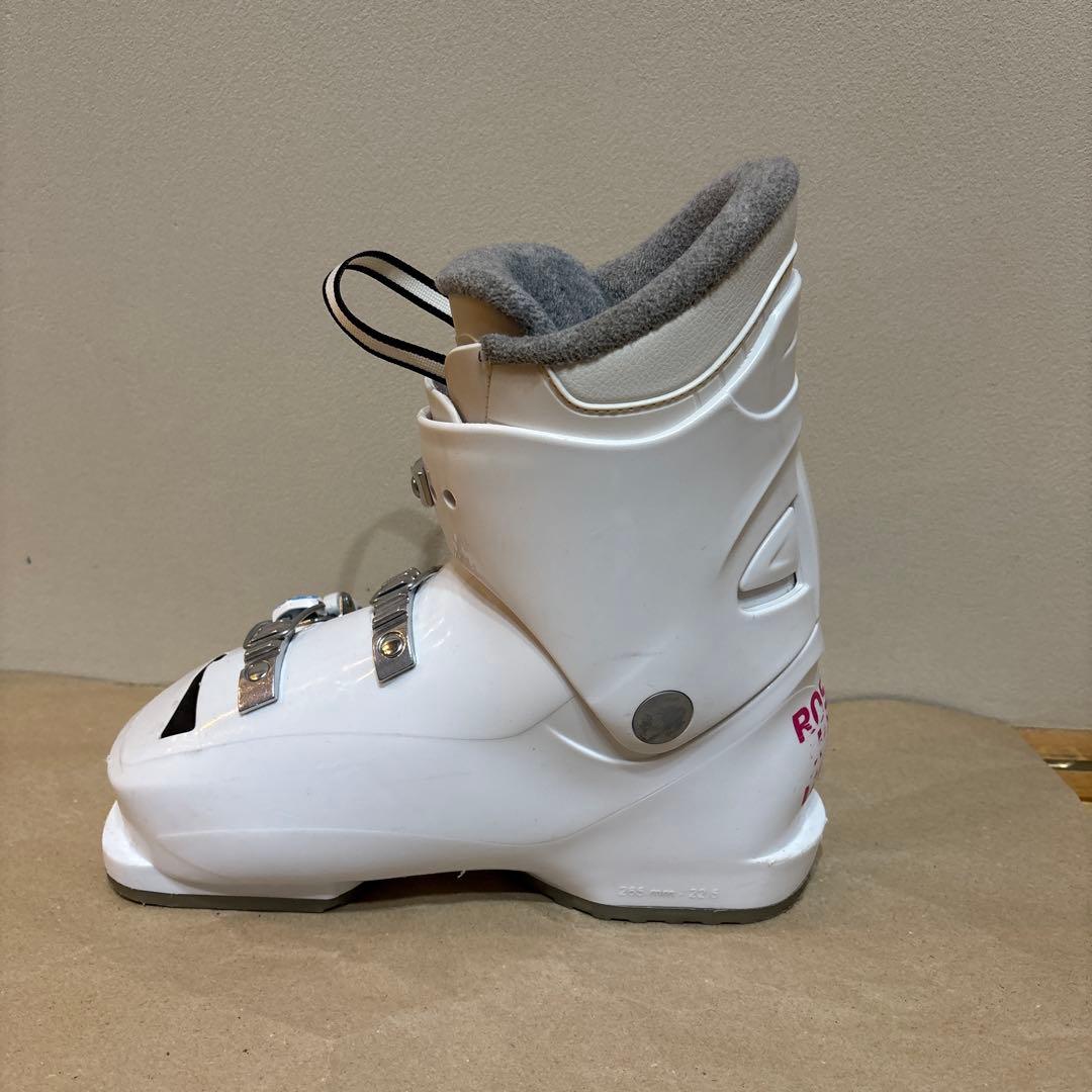 110cm ガールズジュニアスキー4点セット板、ビンディング、ブーツ、ストック付