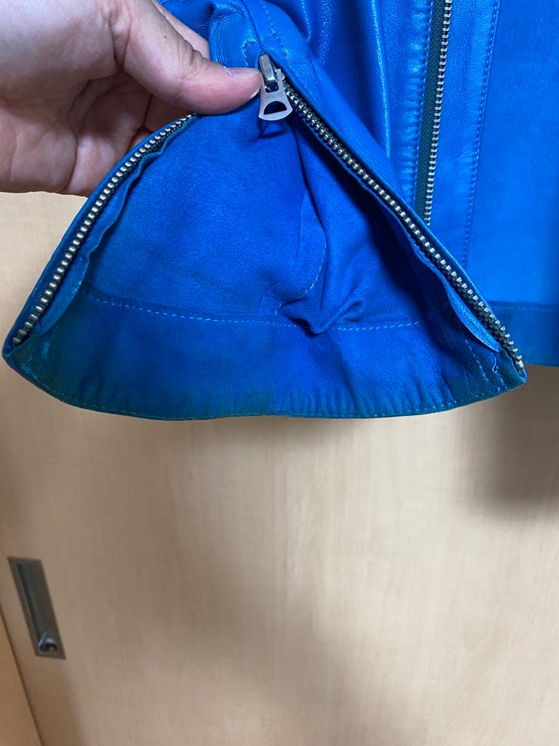マ*ロ様 PAUL SMITH シングルライダースジャケット 青