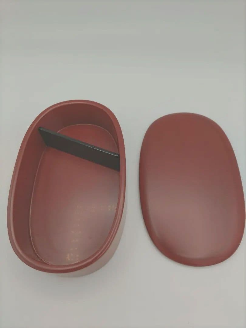 秋田「川連漆器」(かわつらしっき)朱塗一段小判型弁当箱3個セット