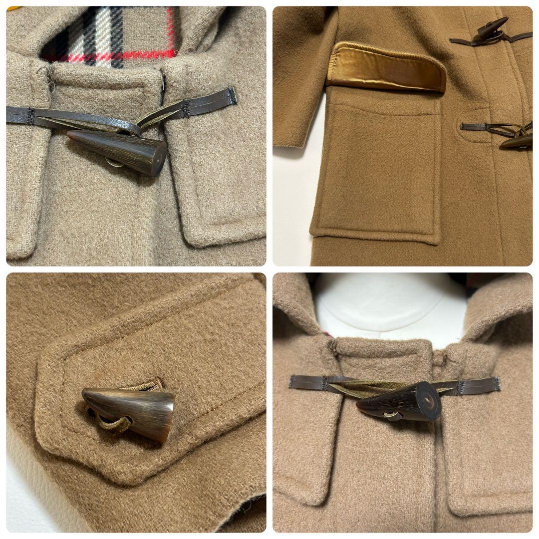 バーバリー 英国製 ダッフルコート フード ノバチェック レディース