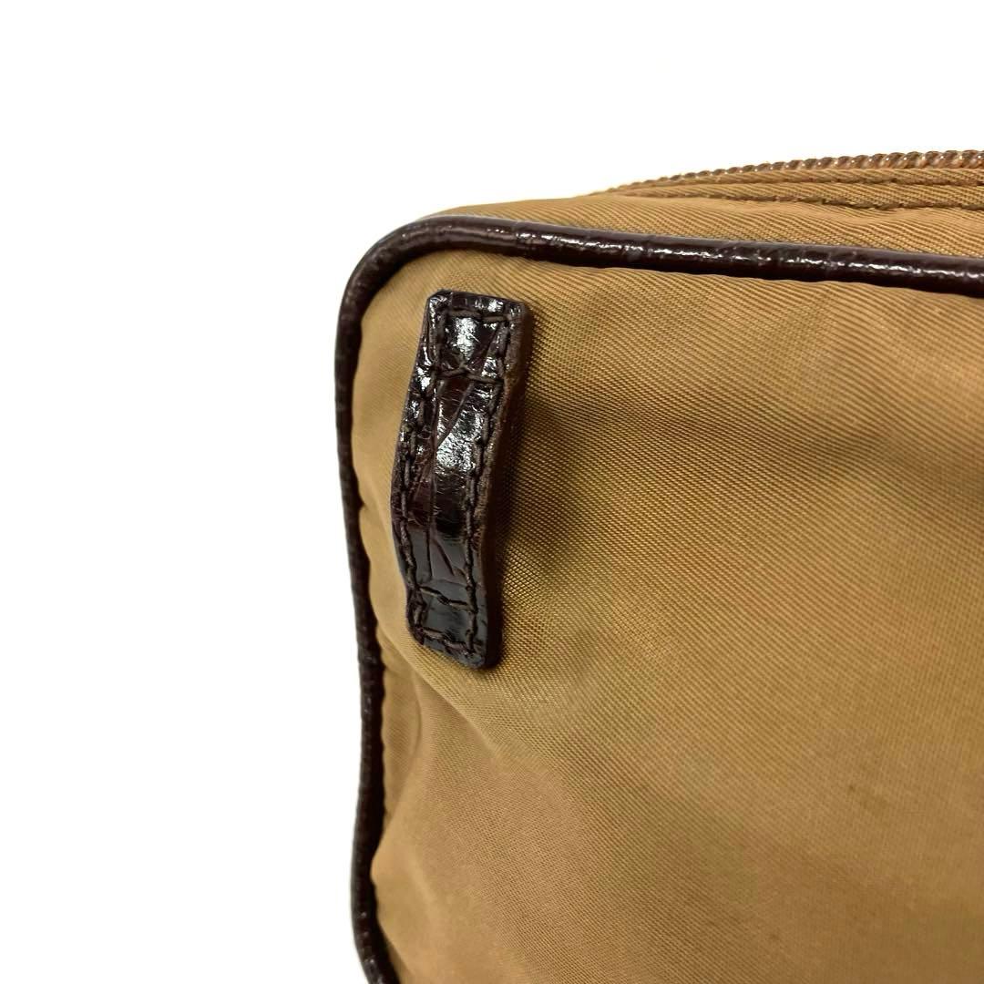 ヴィンテージ☆PRADA☆プラダ☆ウエストポーチ☆クロコ型押し☆ナイロン☆カーキ