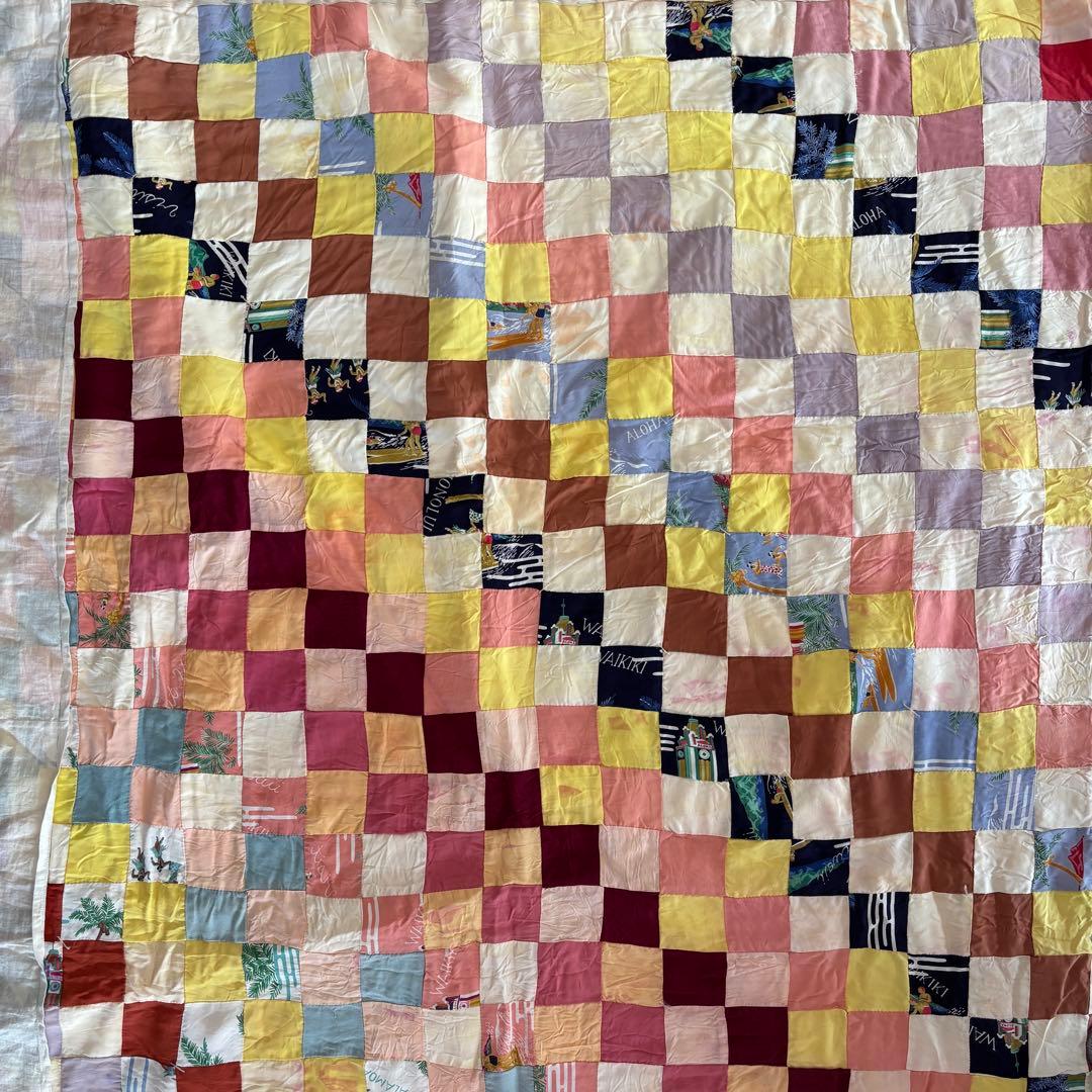 ヴィンテージハワイアンキルト　ラグ