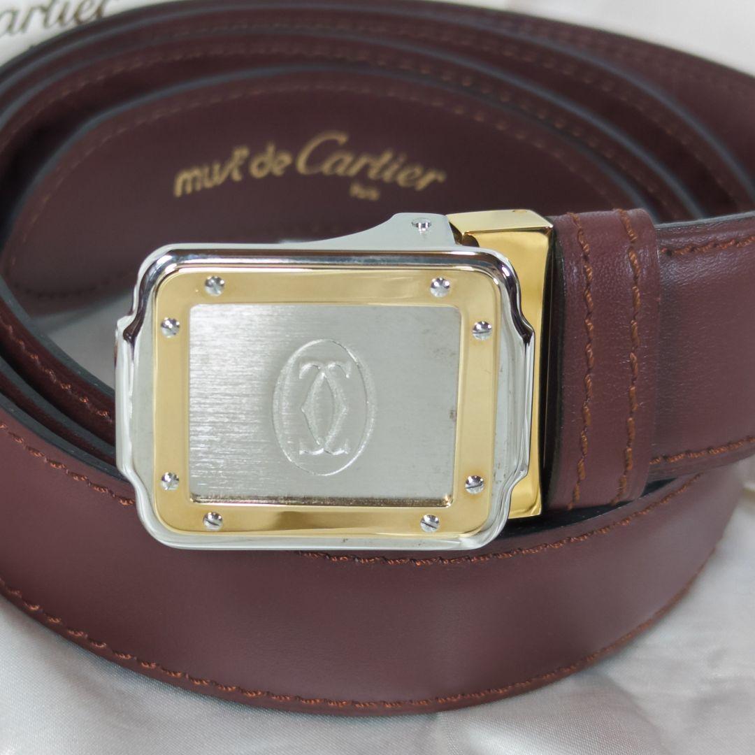 【未使用品】 カルティエ サントスドゥカルティエ ベルト カード 箱付き