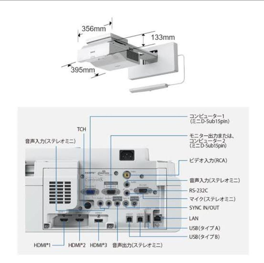 EPSON EB-725W HD 短焦点プロジェクター 本体