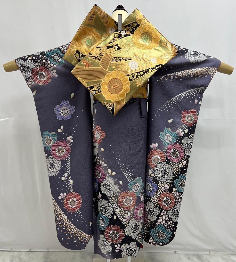 振り袖　フルセット　別誂長襦袢　成人式　金彩加工　銀通し　ますいわ屋扱い　597