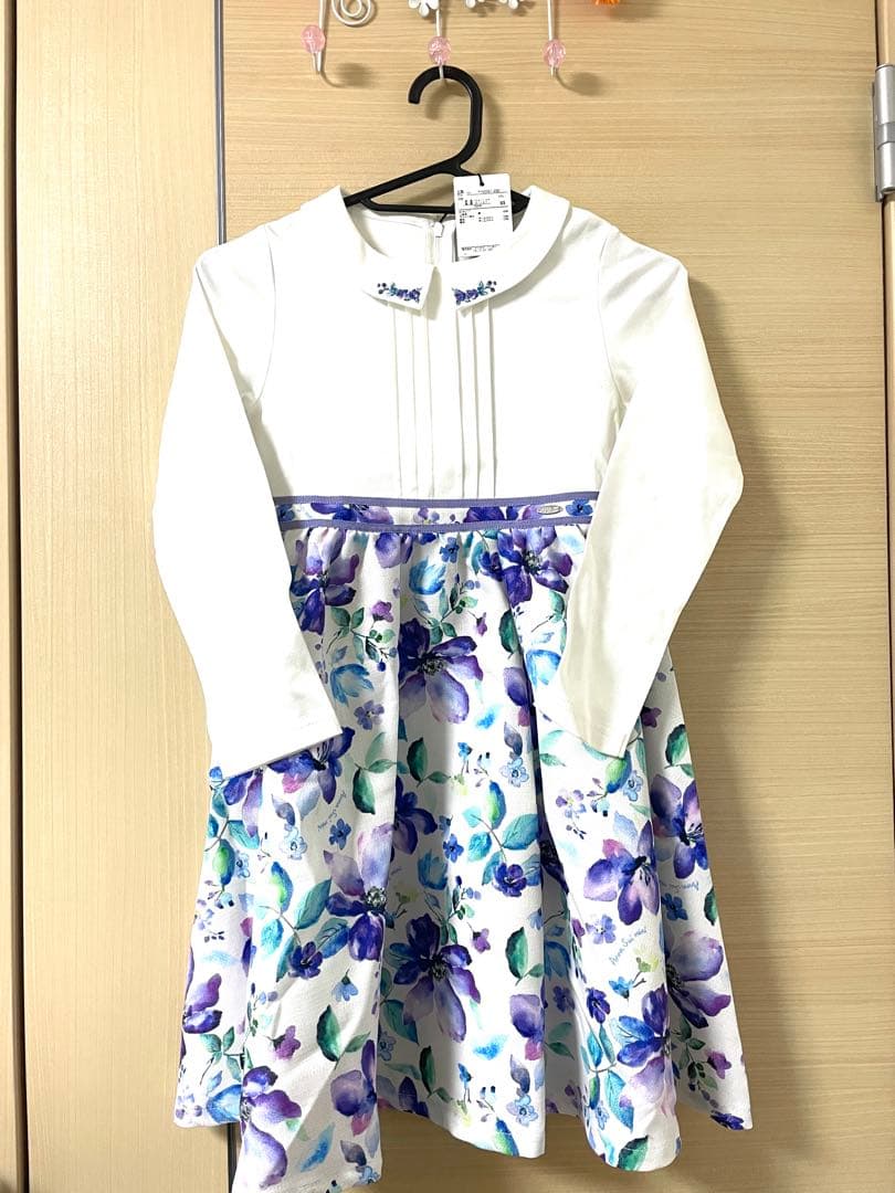 アナスイミニ　ワンピース　紫　花柄　130 入学式　フォーマル　ドレス