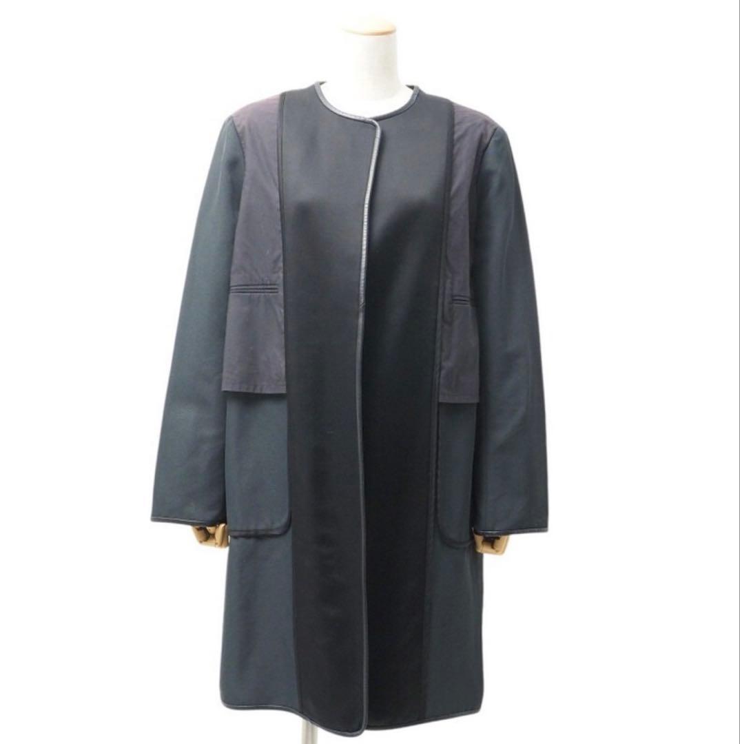 フランス製　セリーヌ CELINE フィービー期　切替ノーカラーコート 42