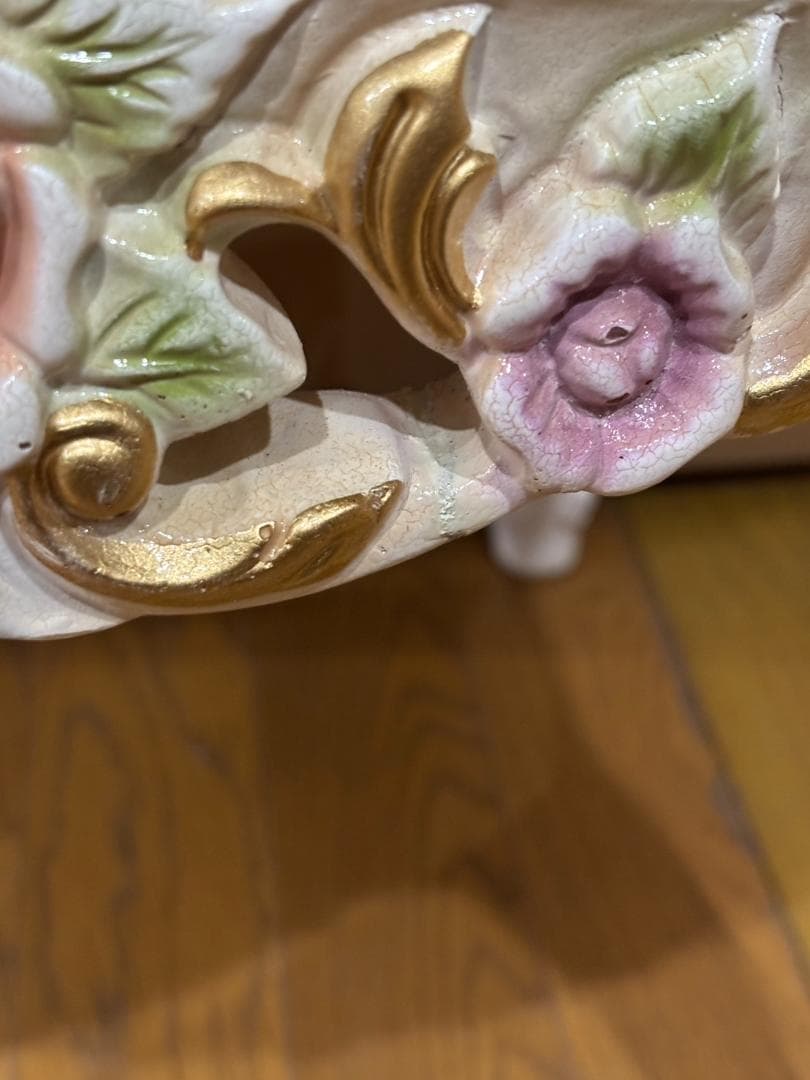 専用 ダイニング5点セット 120cm ロココ 本革 猫脚 テーブルセット