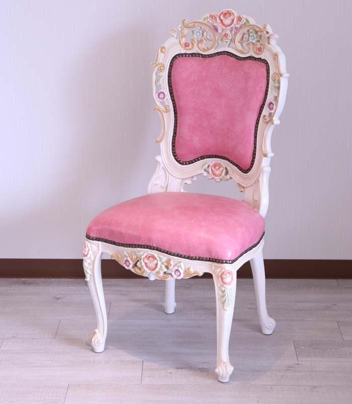 専用 ダイニング5点セット 120cm ロココ 本革 猫脚 テーブルセット